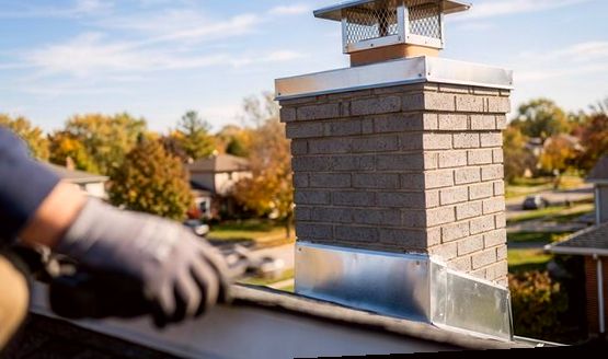 Fastening a stainless cap to a block chimney