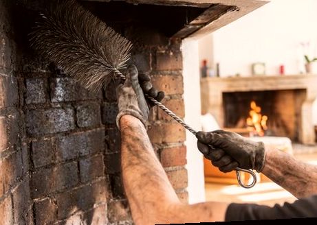 Tight brushwork in a firebox before hearth masonry